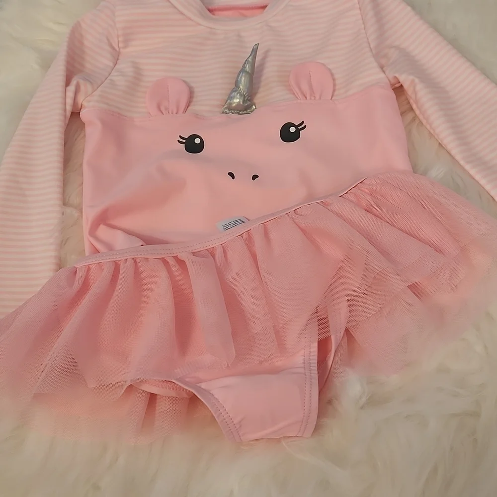 CARTERS pink unicorn long sleeve rashguard set 24M NWT